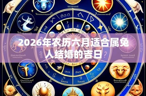 2026年农历六月适合属兔人结婚的吉日