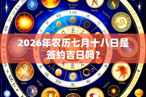 2026年农历七月十八日是签约吉日吗？