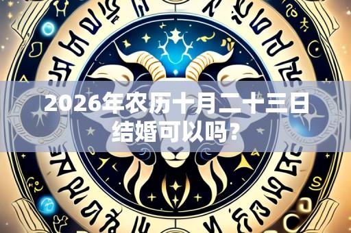 2026年农历十月二十三日结婚可以吗？