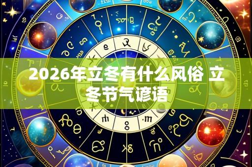 2026年立冬有什么风俗 立冬节气谚语