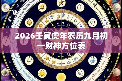 2026壬寅虎年农历九月初一财神方位表
