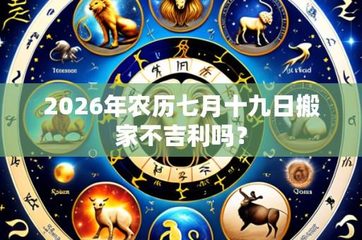 2026年农历七月十九日搬家不吉利吗？