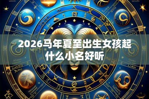 2026马年夏至出生女孩起什么小名好听