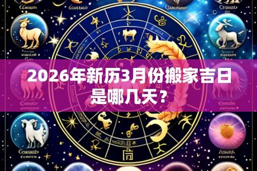 2026年新历3月份搬家吉日是哪几天?