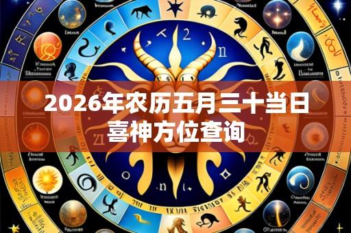 2026年农历五月三十当日喜神方位查询
