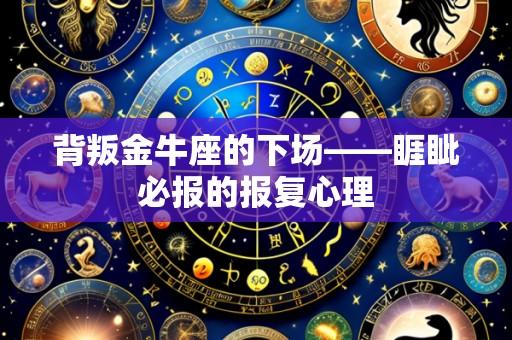 背叛金牛座的下场——睚眦必报的报复心理