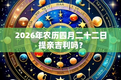 2026年农历四月二十二日提亲吉利吗?