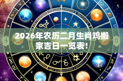 2026年农历二月生肖鸡搬家吉日一览表!