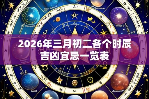 2026年三月初二各个时辰吉凶宜忌一览表