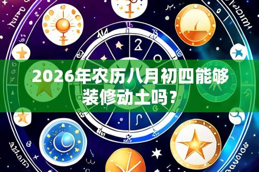 2026年农历八月初四能够装修动土吗?