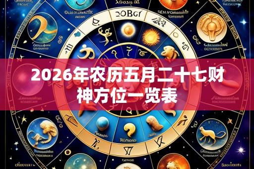 2026年农历五月二十七财神方位一览表