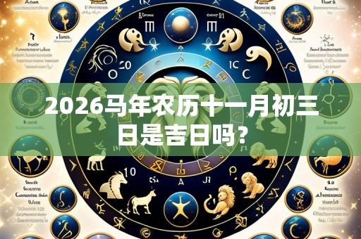 2026马年农历十一月初三日是吉日吗？