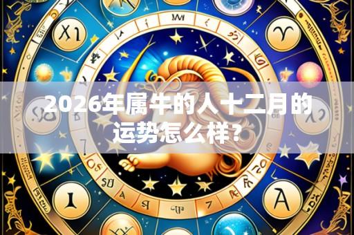 2026年属牛的人十二月的运势怎么样?