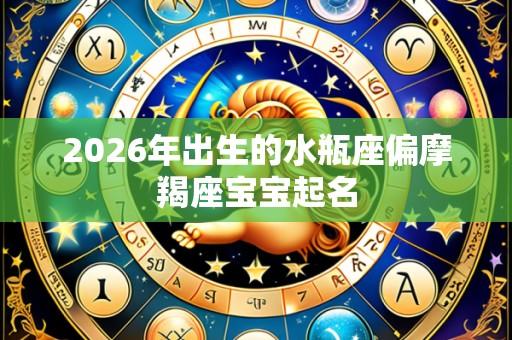 2026年出生的水瓶座偏摩羯座宝宝起名