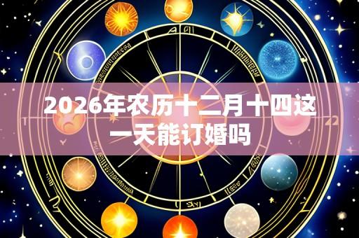 2026年农历十二月十四这一天能订婚吗