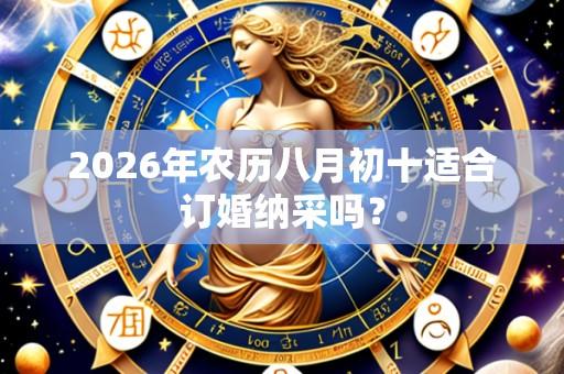 2026年农历八月初十适合订婚纳采吗?