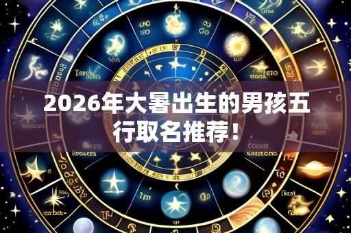 2026年大暑出生的男孩五行取名推荐!