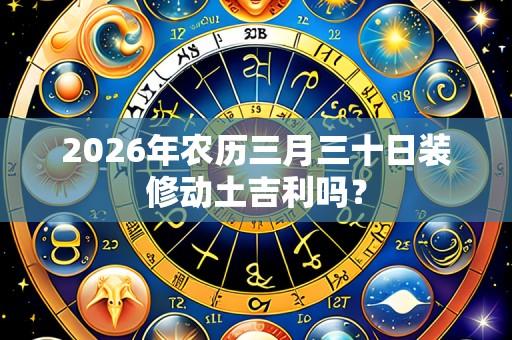 2026年农历三月三十日装修动土吉利吗？