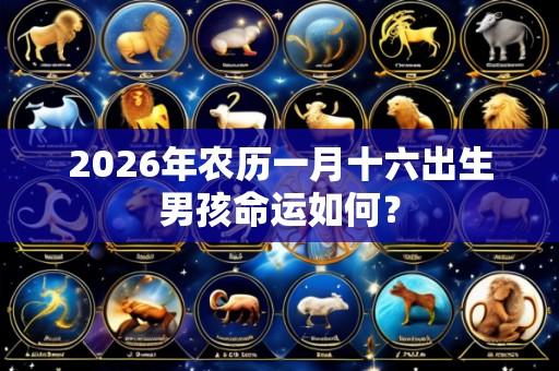 2026年农历一月十六出生男孩命运如何?