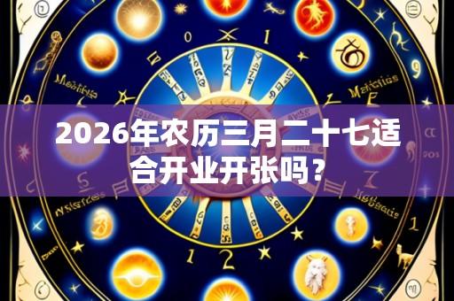 2026年农历三月二十七适合开业开张吗?