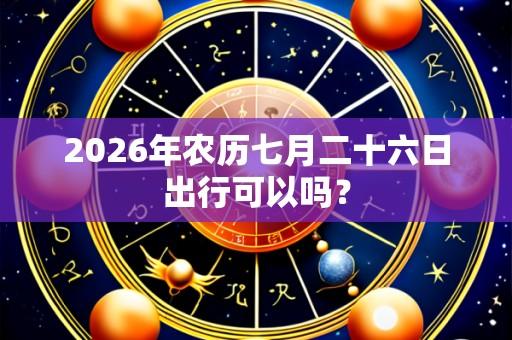 2026年农历七月二十六日出行可以吗?