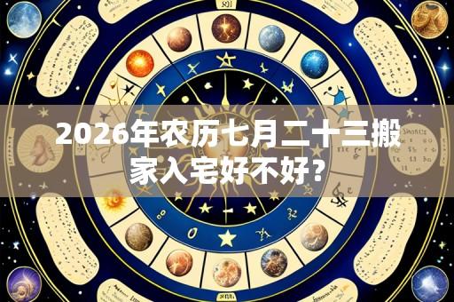 2026年农历七月二十三搬家入宅好不好？