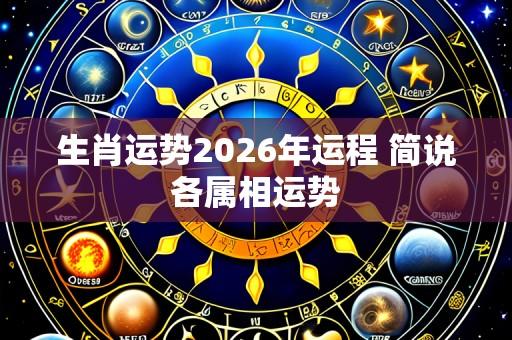 生肖运势2026年运程 简说各属相运势