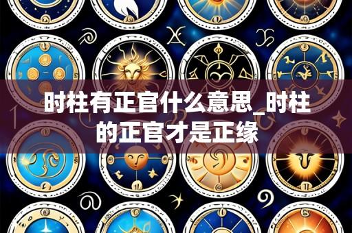 时柱有正官什么意思_时柱的正官才是正缘