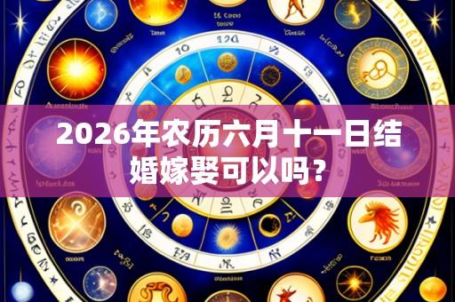 2026年农历六月十一日结婚嫁娶可以吗?