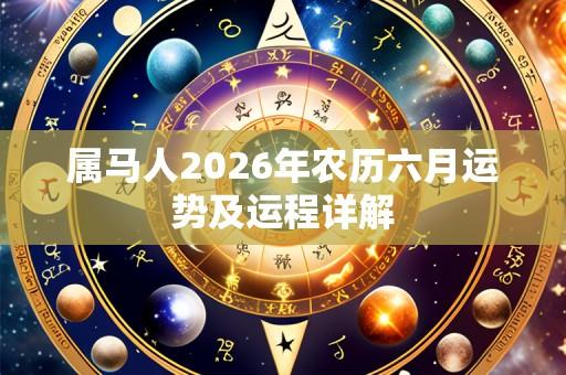 属马人2026年农历六月运势及运程详解
