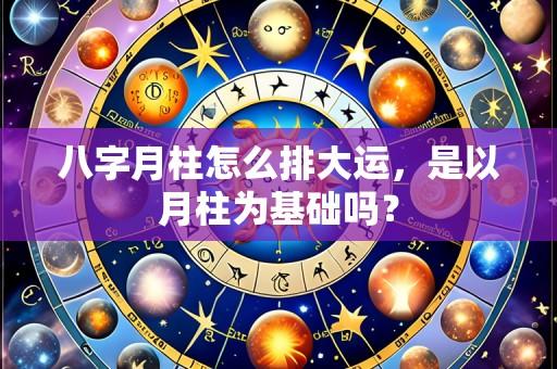 八字月柱怎么排大运,是以月柱为基础吗?