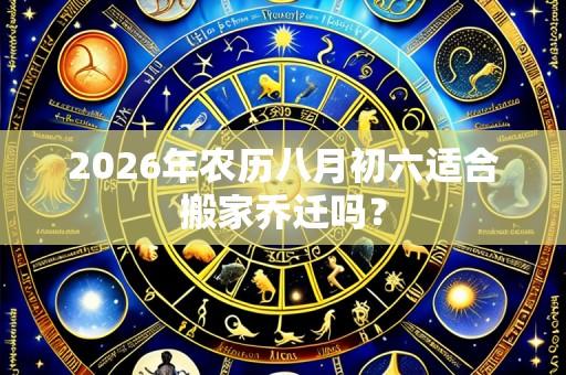 2026年农历八月初六适合搬家乔迁吗?
