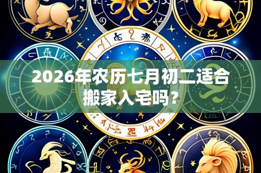 2026年农历七月初二适合搬家入宅吗？