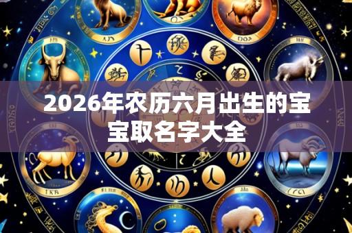 2026年农历六月出生的宝宝取名字大全