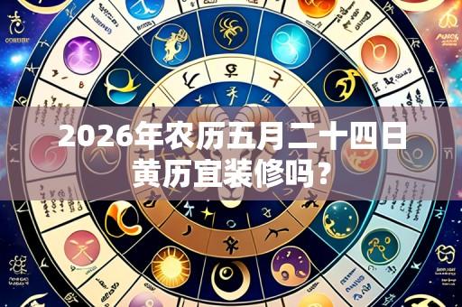 2026年农历五月二十四日黄历宜装修吗?