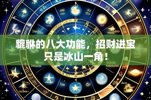 貔貅的八大功能,招财进宝只是冰山一角!
