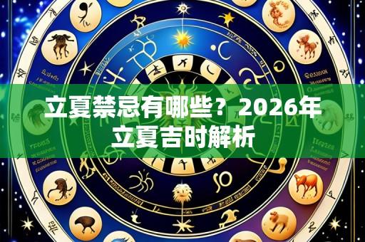 立夏禁忌有哪些?2026年立夏吉时解析
