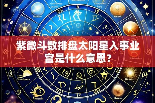紫微斗数排盘太阳星入事业宫是什么意思?