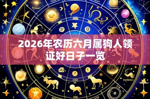 2026年农历六月属狗人领证好日子一览