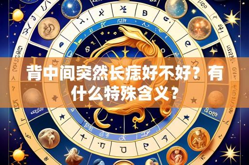 背中间突然长痣好不好?有什么特殊含义?