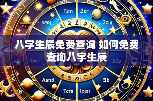 八字生辰免费查询 如何免费查询八字生辰