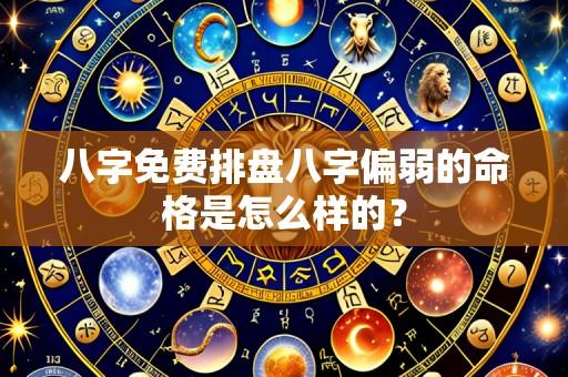 八字免费排盘八字偏弱的命格是怎么样的?