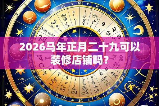 2026马年正月二十九可以装修店铺吗?