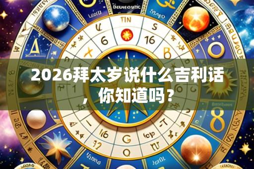 2026拜太岁说什么吉利话,你知道吗?