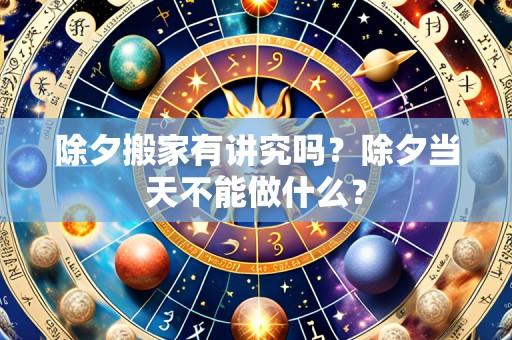除夕搬家有讲究吗？除夕当天不能做什么？