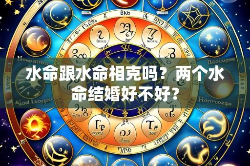 水命跟水命相克吗？两个水命结婚好不好？