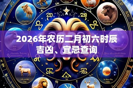 2026年农历二月初六时辰吉凶、宜忌查询