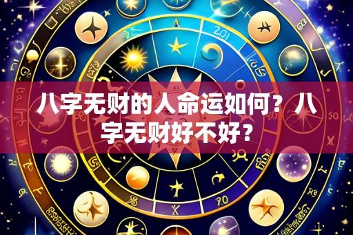 八字无财的人命运如何?八字无财好不好?