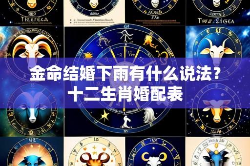 金命结婚下雨有什么说法?十二生肖婚配表