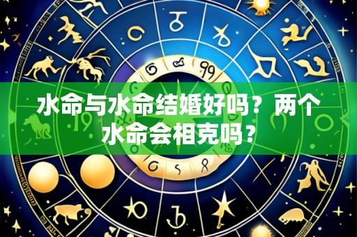 水命与水命结婚好吗?两个水命会相克吗?